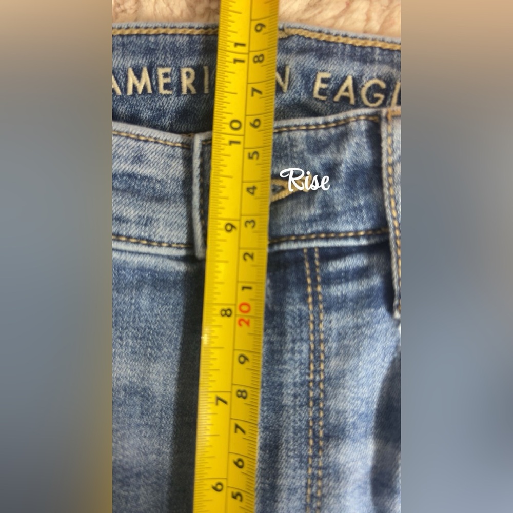American Eagle High Rise Flare Jeans Size 0 Bohemian 90s Festival High Waist - Picture 7 of 16